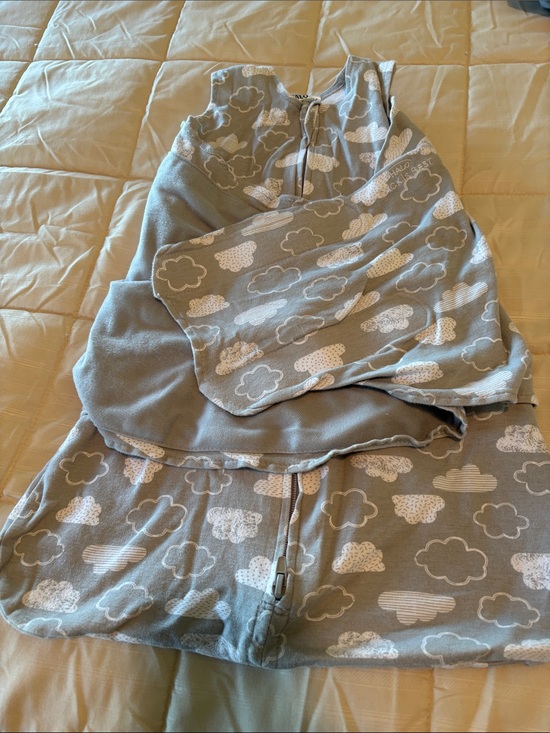 Halo Other - Halo Light Gray Baby Sleep Sack with White Cloud Print
